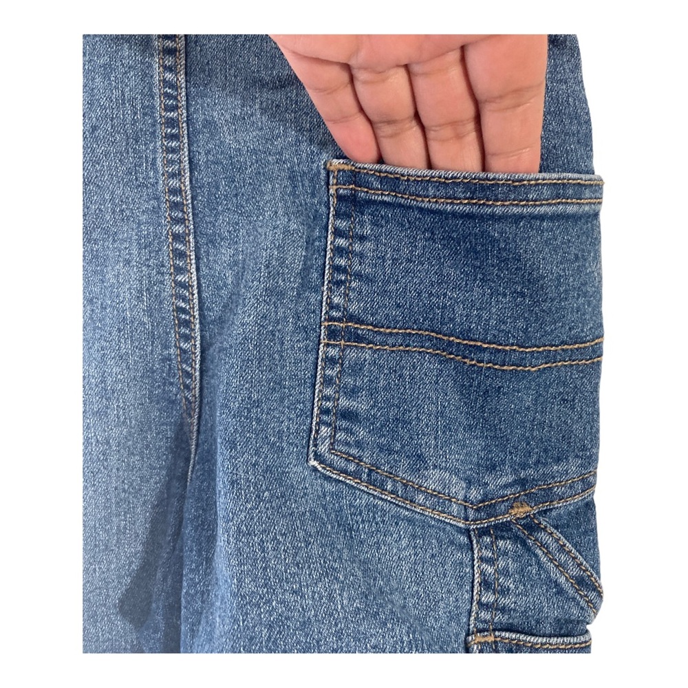 Oshkosh B’Gosh Vestbak Toddler Size 3T Blue Denim Overall Shorts Adj Strip - Picture 14 of 15